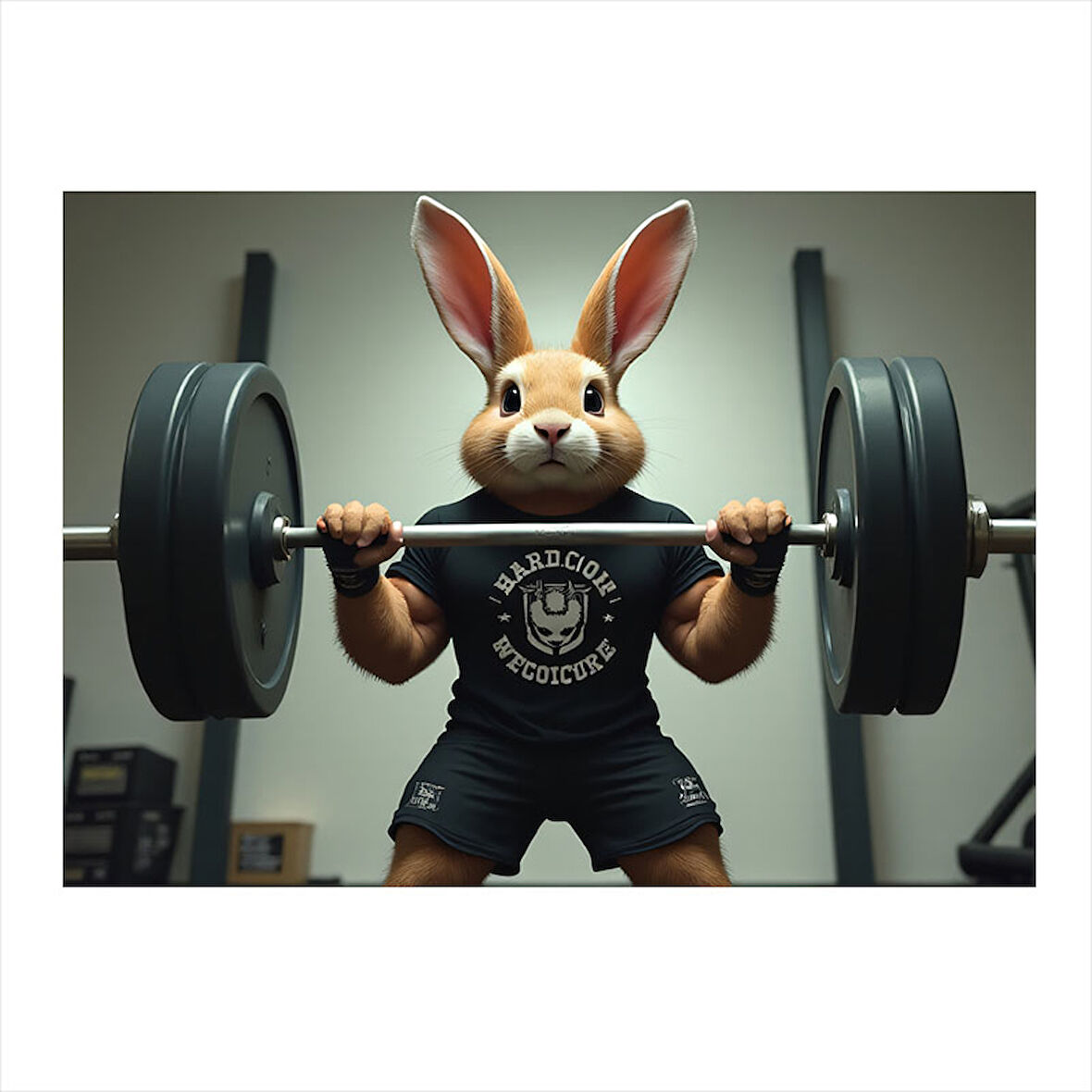 Halter Kaldıran Tavşan Figürü Mdf poster 50cmX 70cm