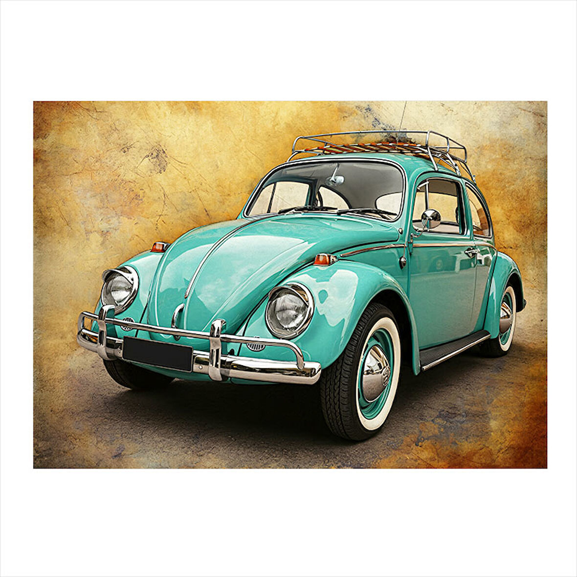 Nostaljik Mavi Vosvos Hediyelik Mdf Tablo 25cmX 35cm