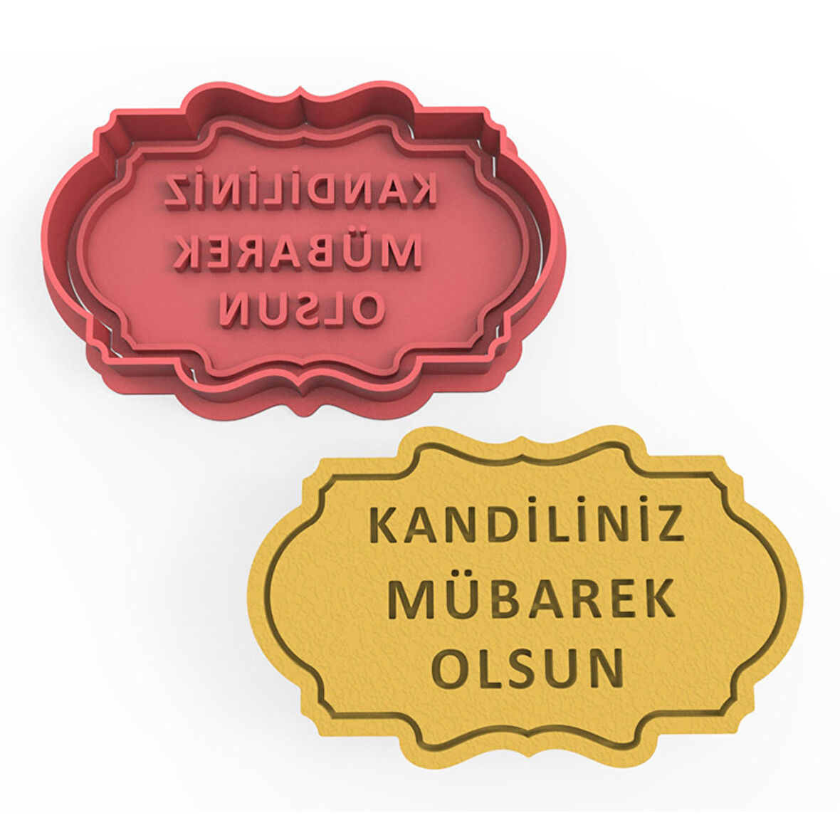 Kandiliniz Mübarek Olsun Kurabiye Kalıbı Şekillendirici Kopat 2'li