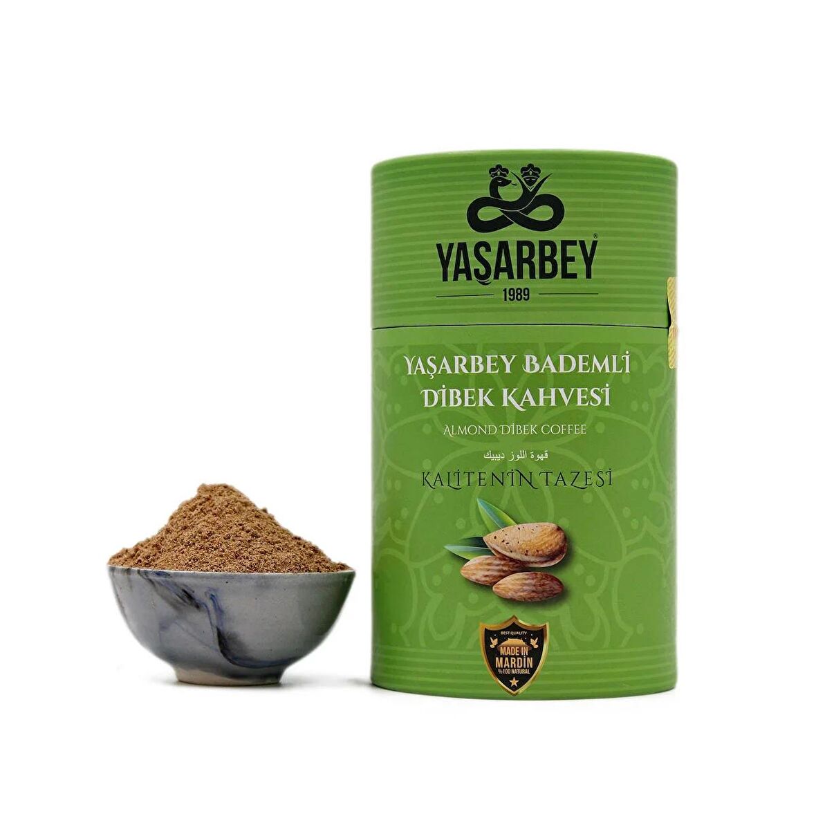 YAŞARBEY BADEMLİ DİBEK KAHVESİ 400 GR (HEDİYELİK KUTU)