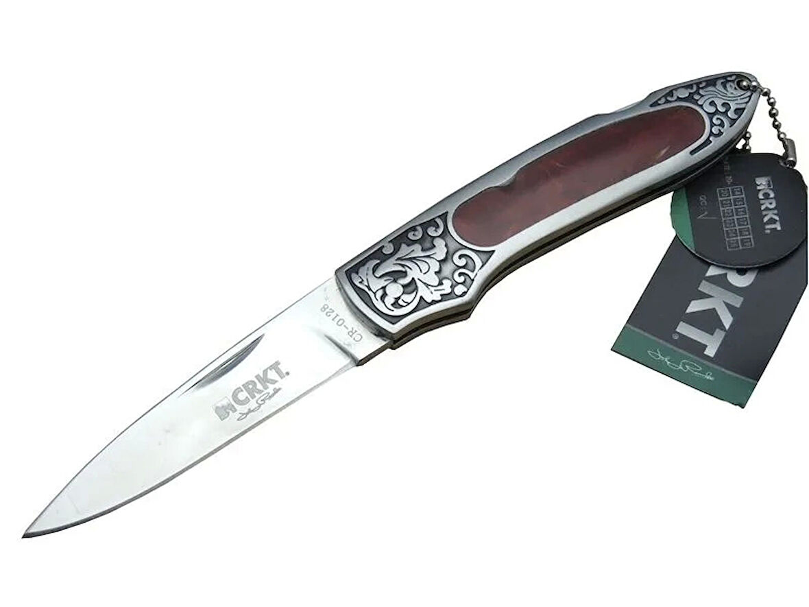 Cr 0128 Rd Kamp Çakı 18 Cm - Metal Desenli Sap, Kılıflı, Kutulu