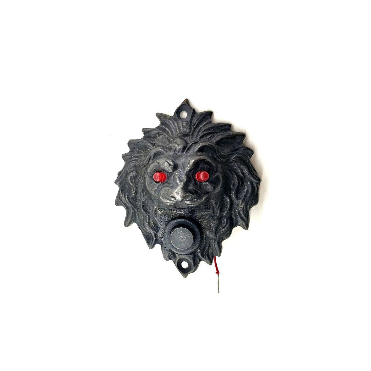 Antika Tarz Dekoratif Pirinç  Kapı Zili - 100x78 Mm, Oksit, Led Işıklı