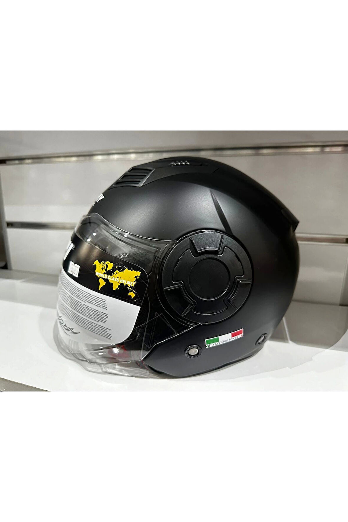 KASK SWAY SW-766 MAT SİYAH ÇENESİZ GÜNEŞ GÖZLÜKLÜ