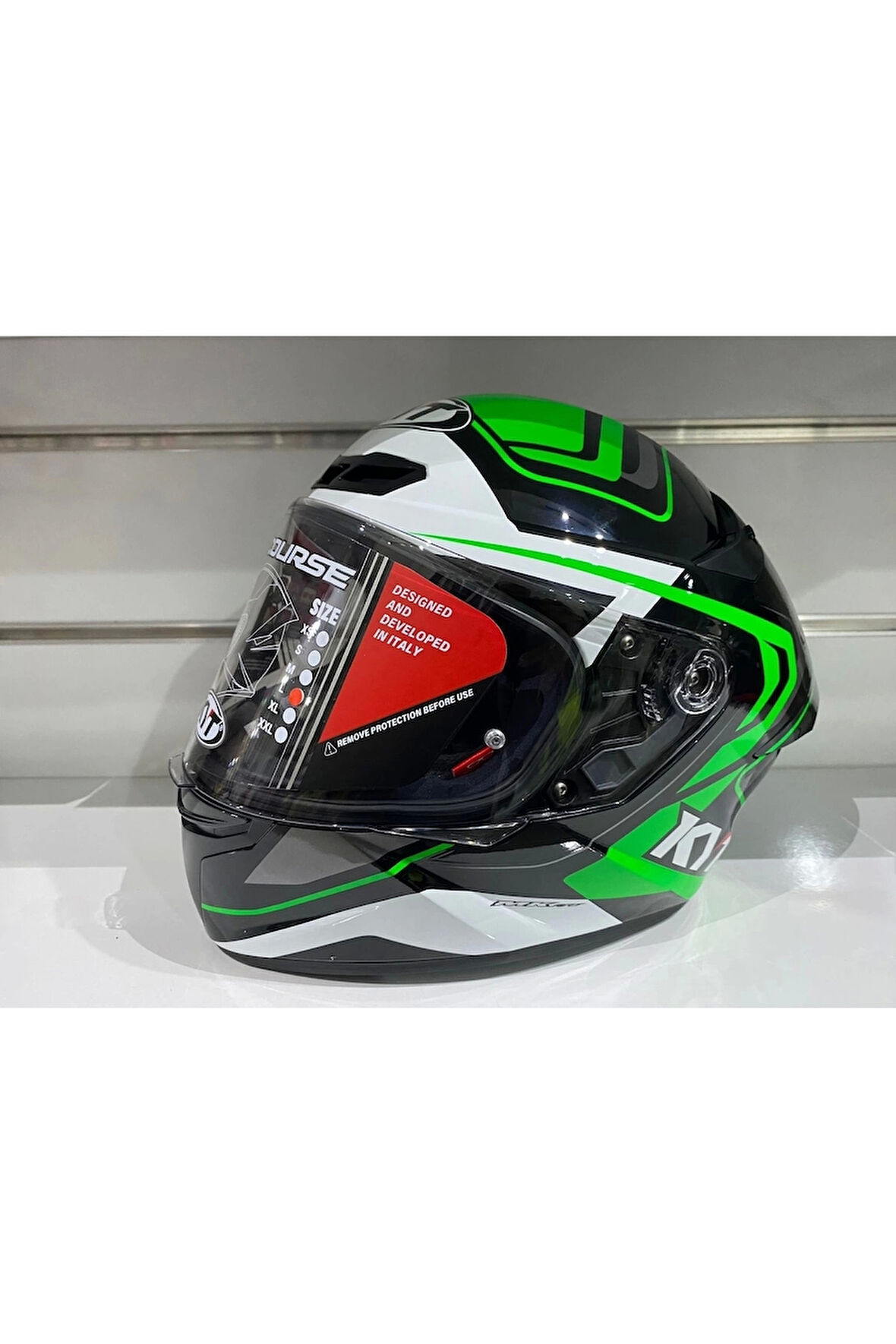 Kask Tt-course Overtech Siyah/yeşil Full Face