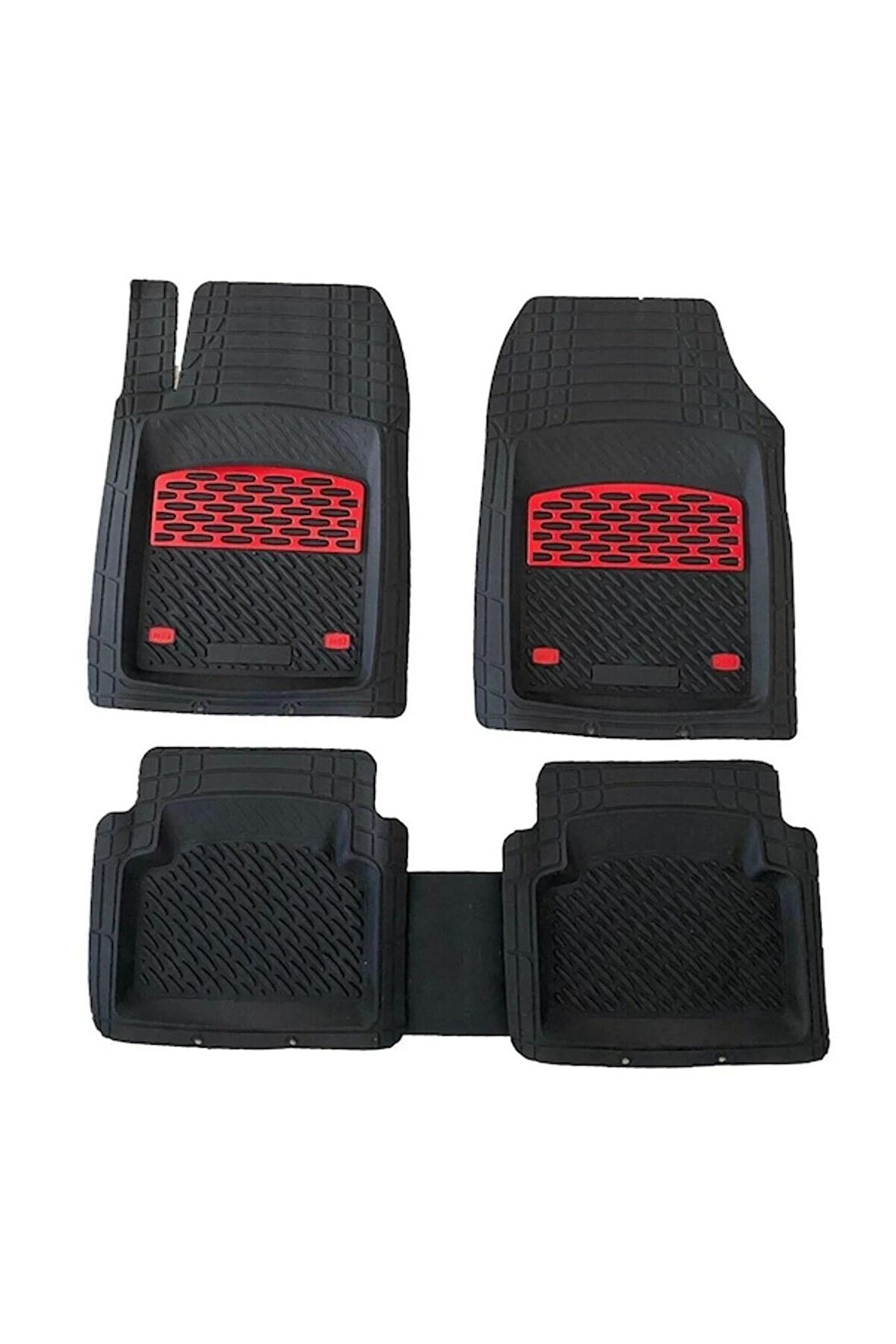 Ford Focus 2 Sedan 2005-2010 Krom Kırmızı Lüx 4D Havuzlu Oto Paspas Takımı