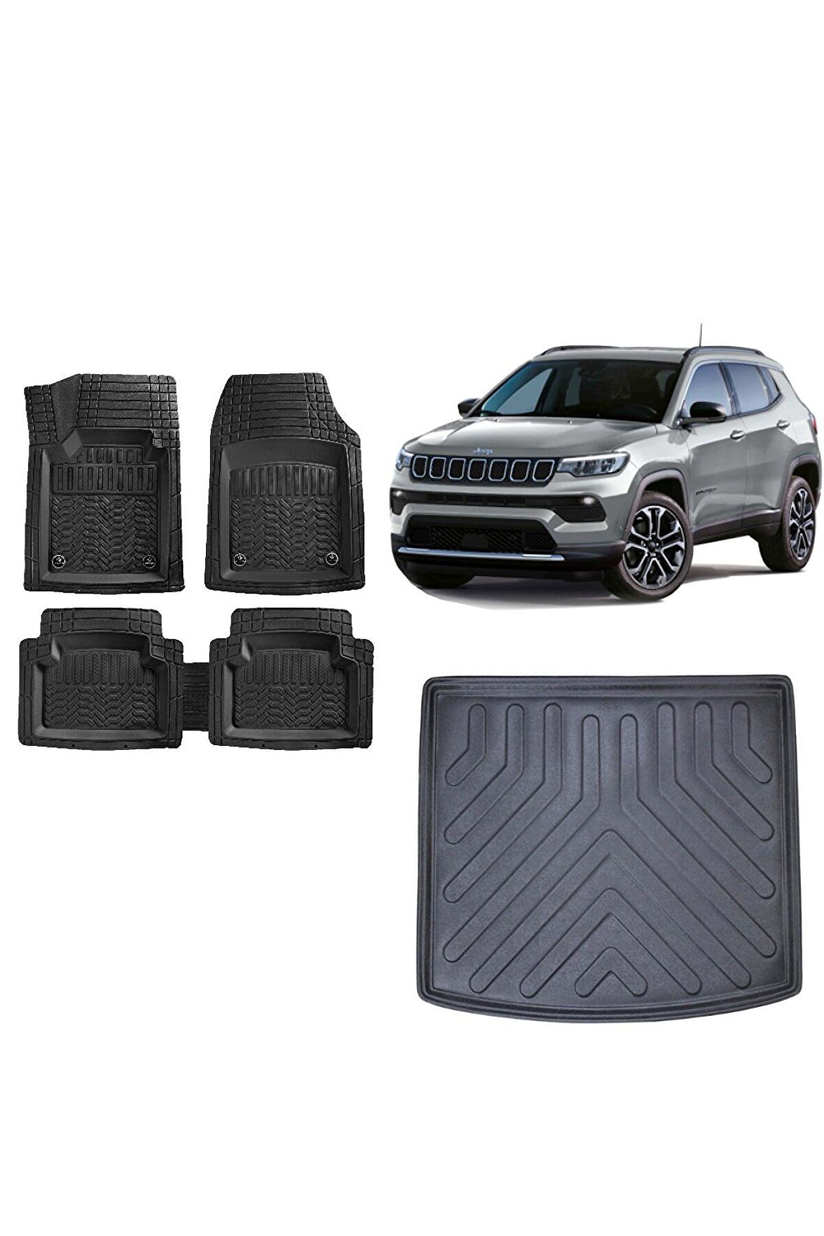 Jeep Compass 2022 Model 3d Bagaj Havuzu ve 4D Luxury Havuzlu Paspas