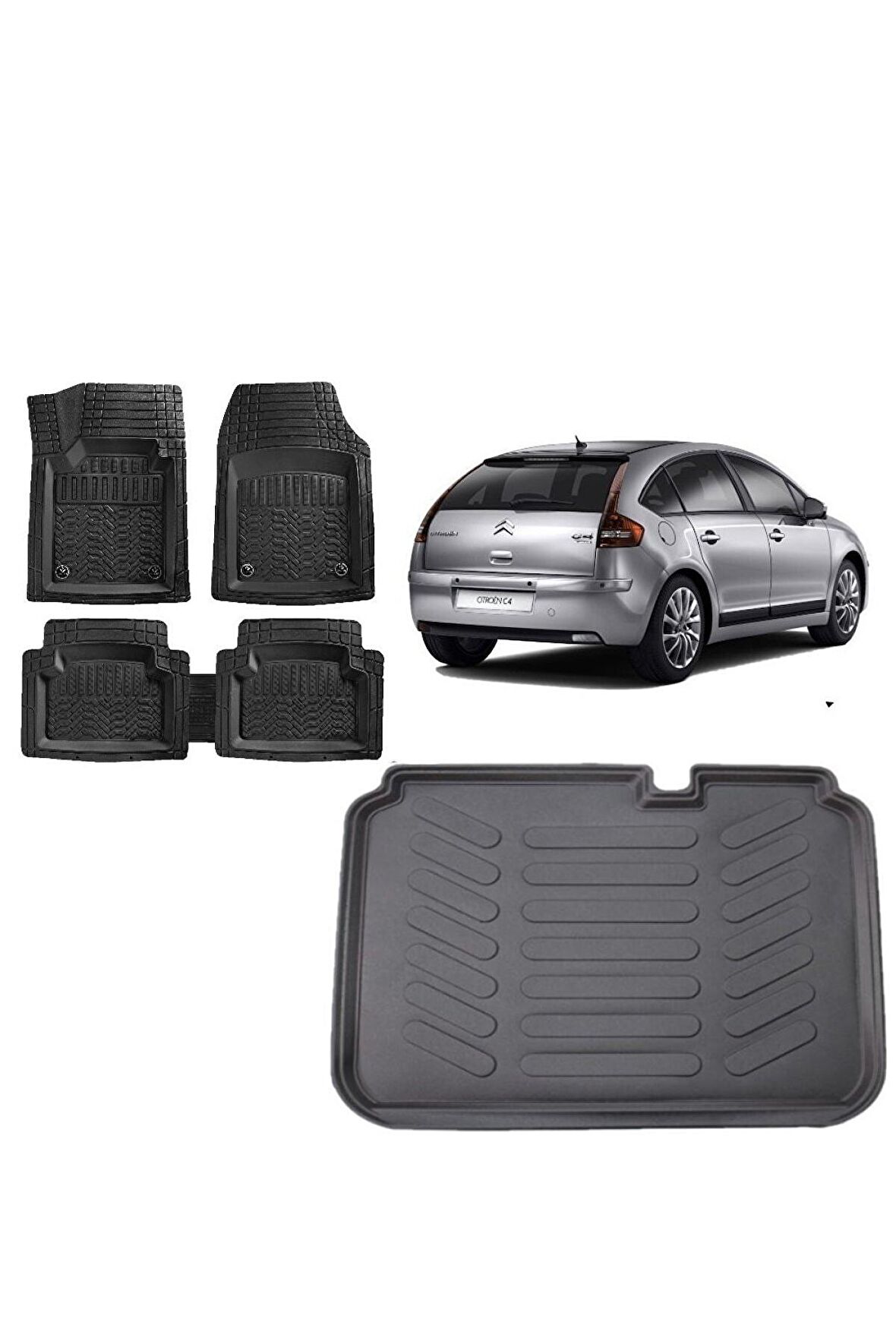 Citroen C4 2007 Model 3d Bagaj Havuzu ve 4D Luxury Havuzlu Paspas