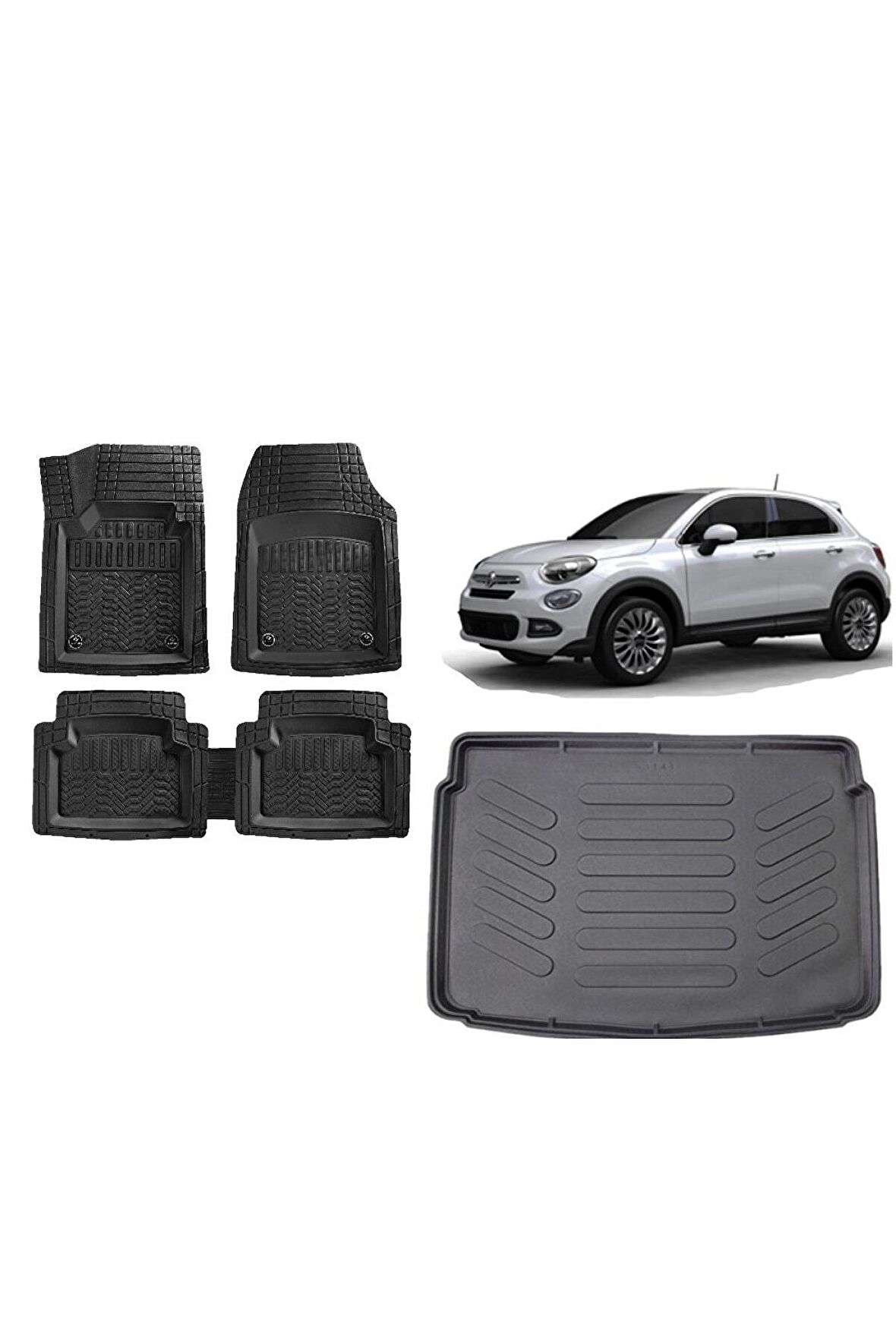 Fiat 500x 2016 Model 3d Bagaj Havuzu ve 4D Luxury Havuzlu Paspas