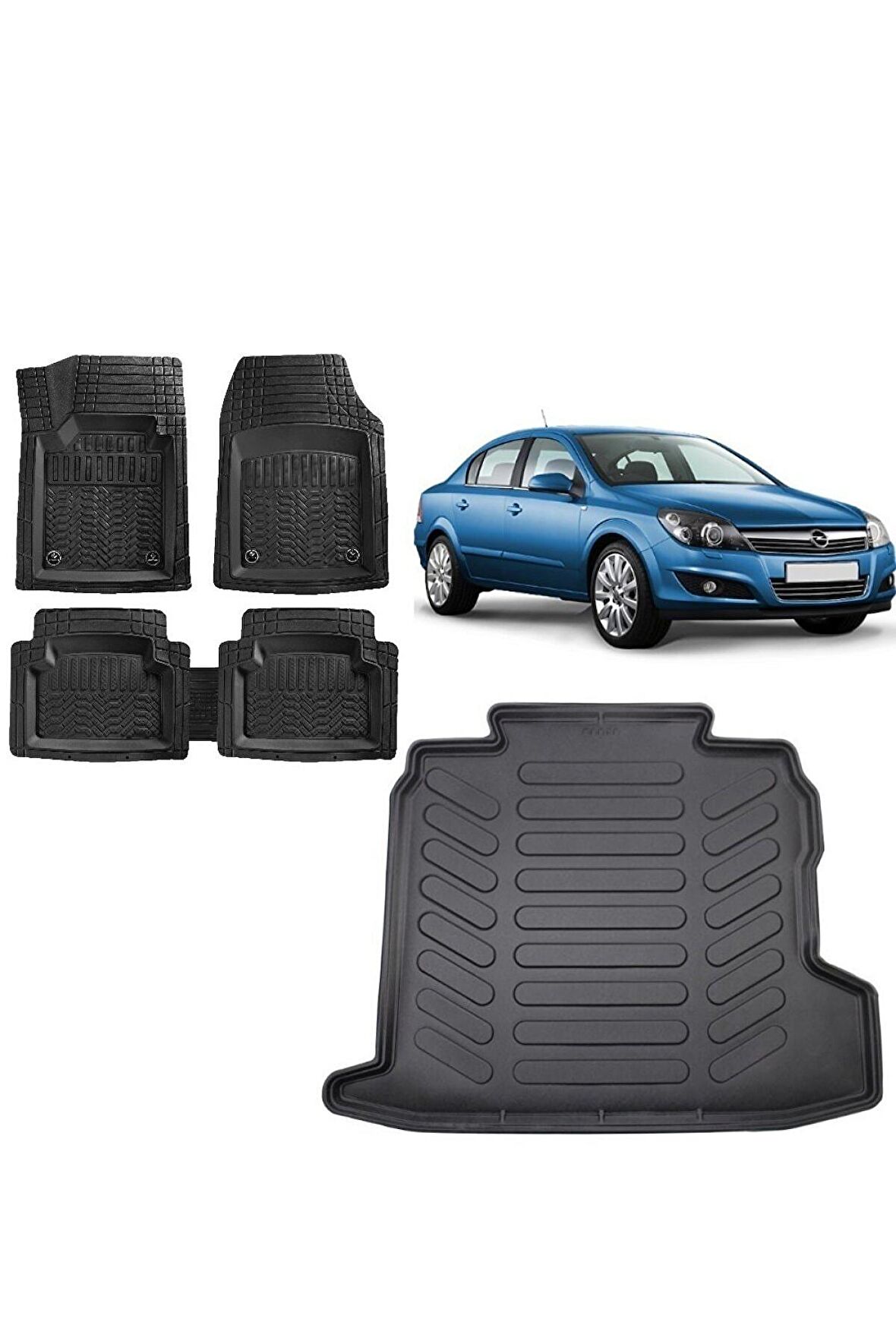 Opel Astra H Sedan 2007 Model 3d Bagaj Havuzu ve 4D Luxury Havuzlu Paspas