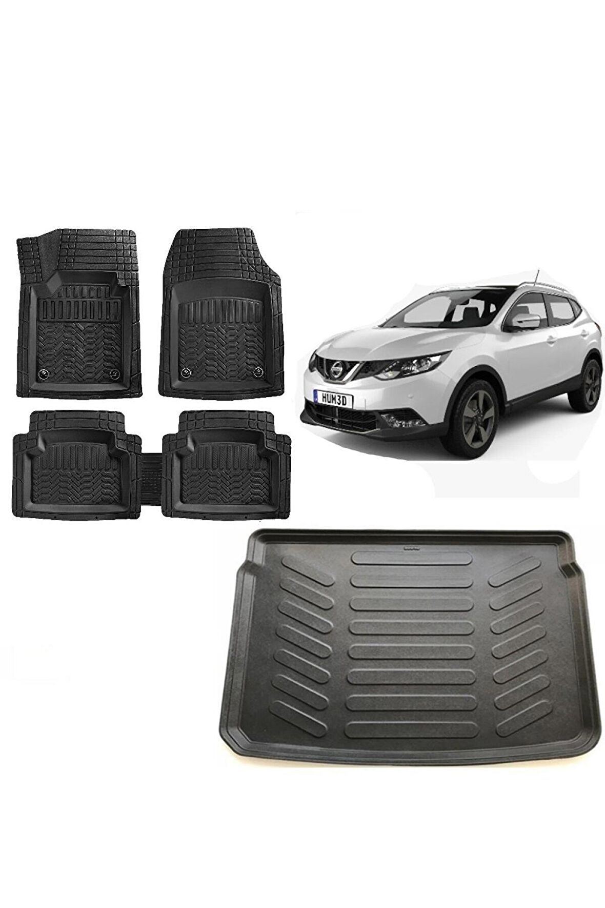 Nissan Qashqai 2018 (tekna) Model 3d Bagaj Havuzu ve 4D Luxury Havuzlu Paspas