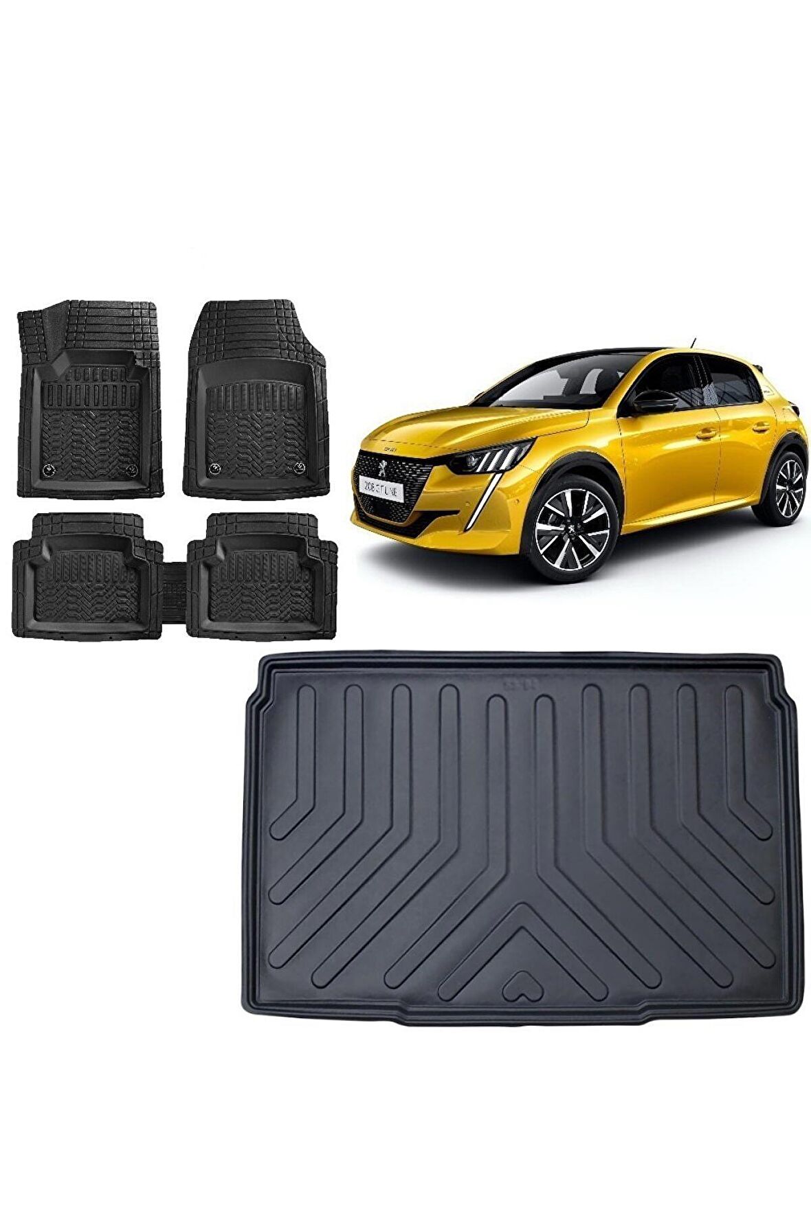 Peugeot 208 2023 Model 3d Bagaj Havuzu ve 4D Luxury Havuzlu Paspas