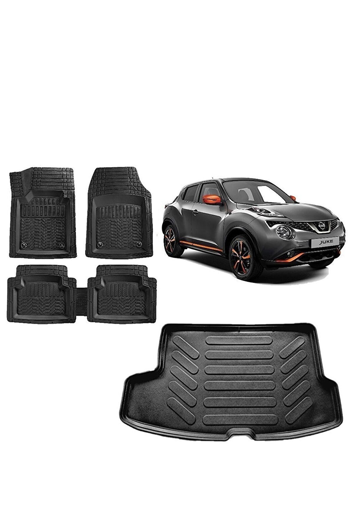 Nissan Juke 2020 Uyumlu Model Üst Kademe 3d Bagaj Havuzu ve 4D Luxury Havuzlu Paspas