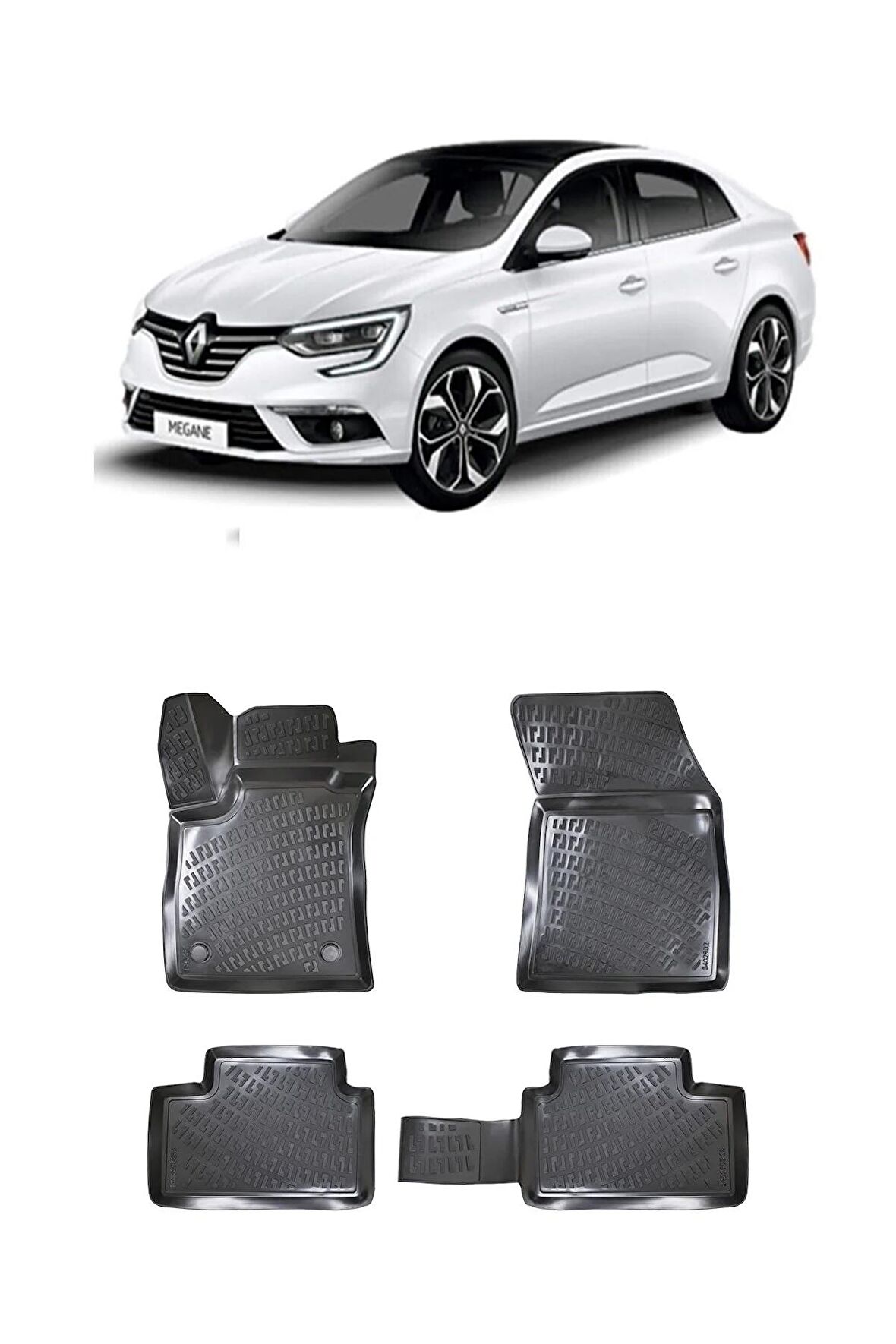 Renault Megane 4 Sedan 2016 Sonrası 3d Havuzlu Paspas