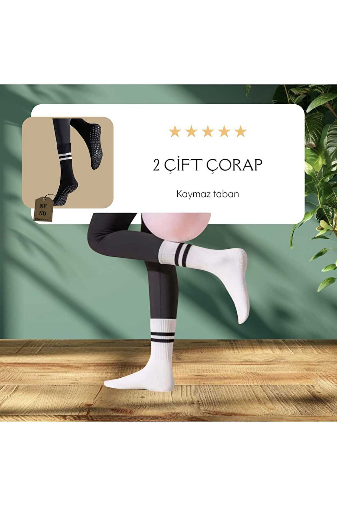 2 ÇİFT YOGA PİLATES ÇORABI KADIN KAYMAZ SİLİKON TABAN PAMUKLU SOKET TENİS ÇORAP HAVLULU SİYAH BEYAZ.