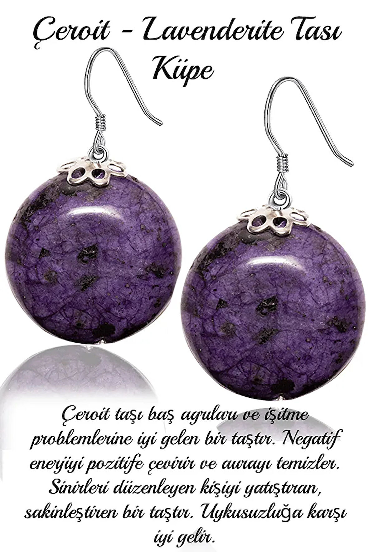 Sertifikalı Çeroit Taşı Küpe - 1.kalite