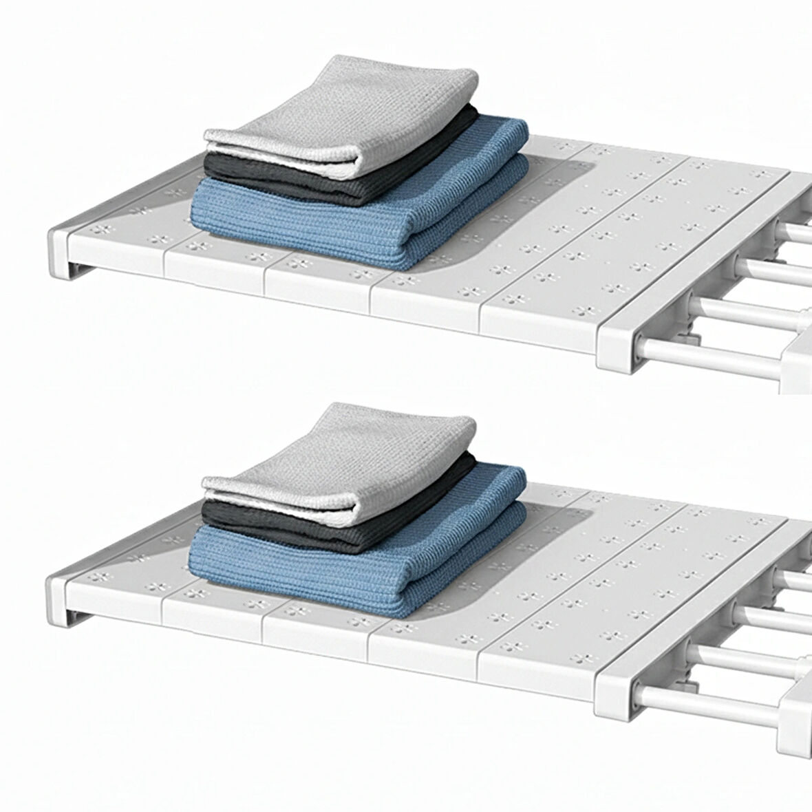 Microcase Uzunluk Ayarlamalı Dolap içi Raf 35X30-45 cm 2 Adet - BEYAZ AL5350