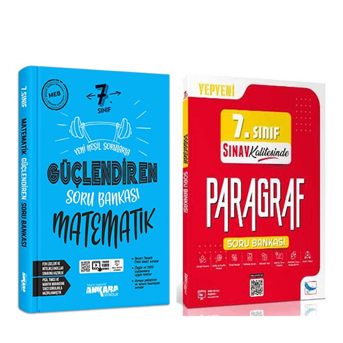 Ankara Yayıncılık 7.Sınıf Matematik ve Sınav Yayınları Paragraf Soru Bankası Seti 2 Kitap