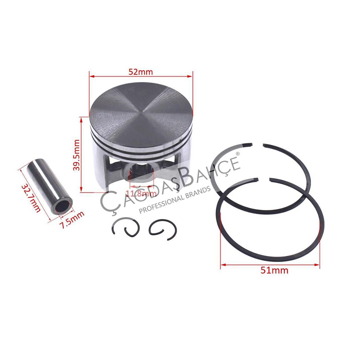 STİHL MS461 MOTORLU TESTERE PİSTON SEGMAN SETİ 52 MM