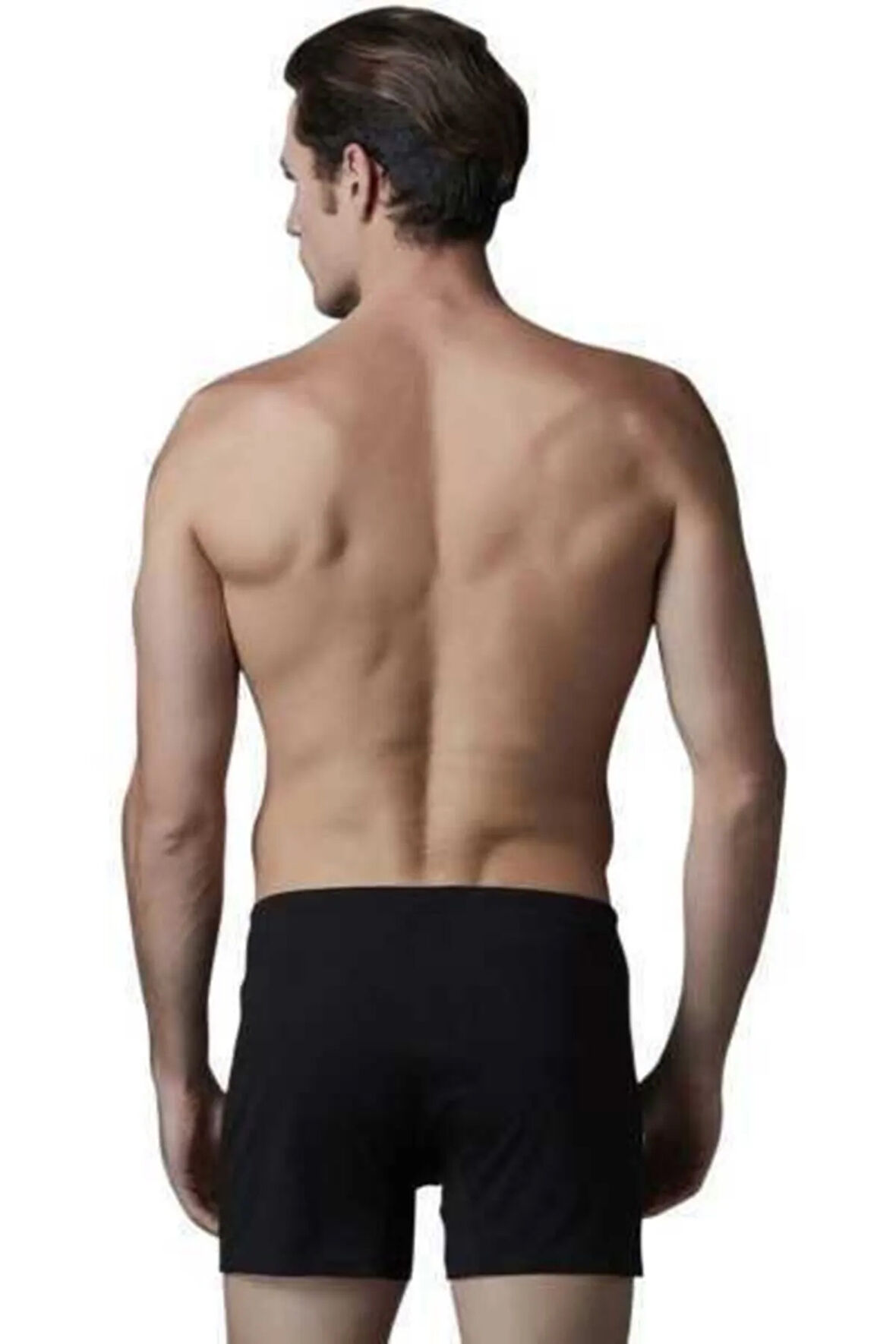Erkek Siyah Lacivert  Önden Düğmeli Renkli Boxer 2li Ers038