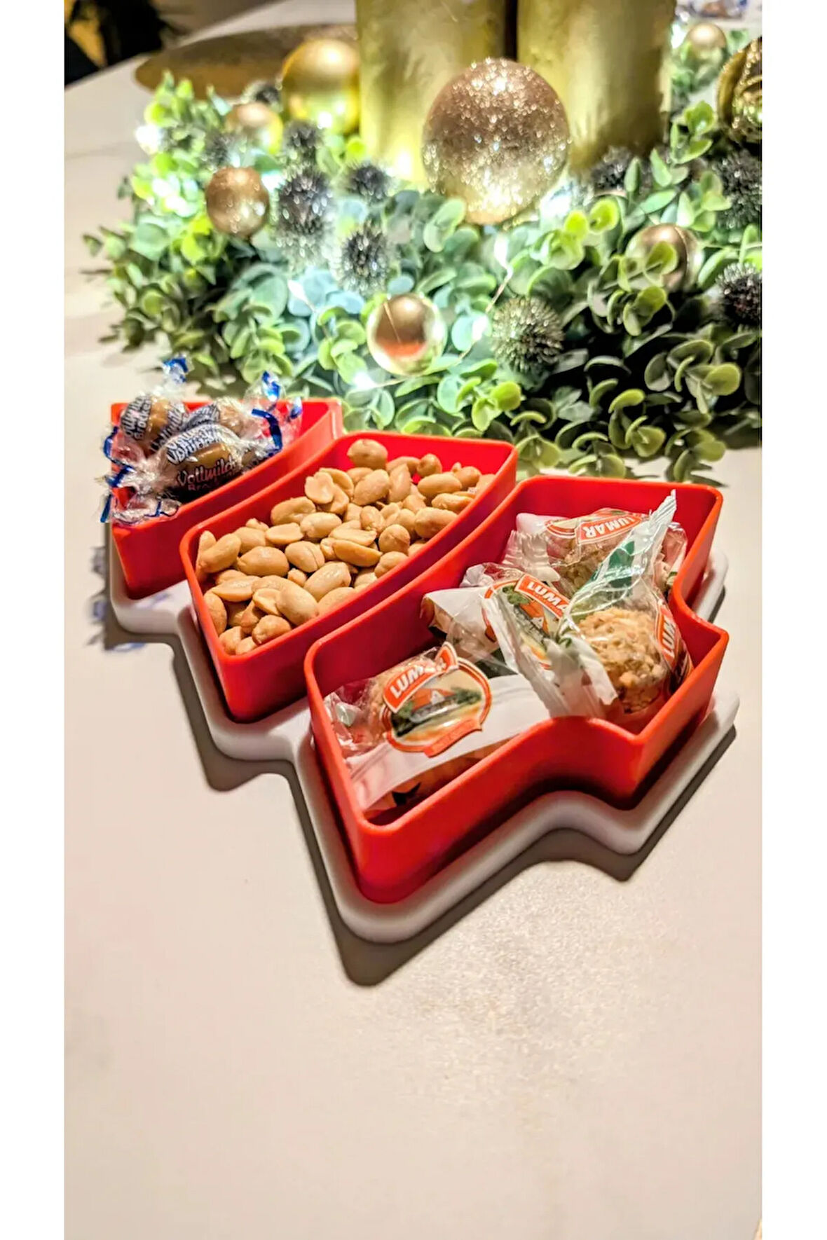 Just3dprintings Yılbaşı Ağacı Şeklinde Atıştırmalık Servislik