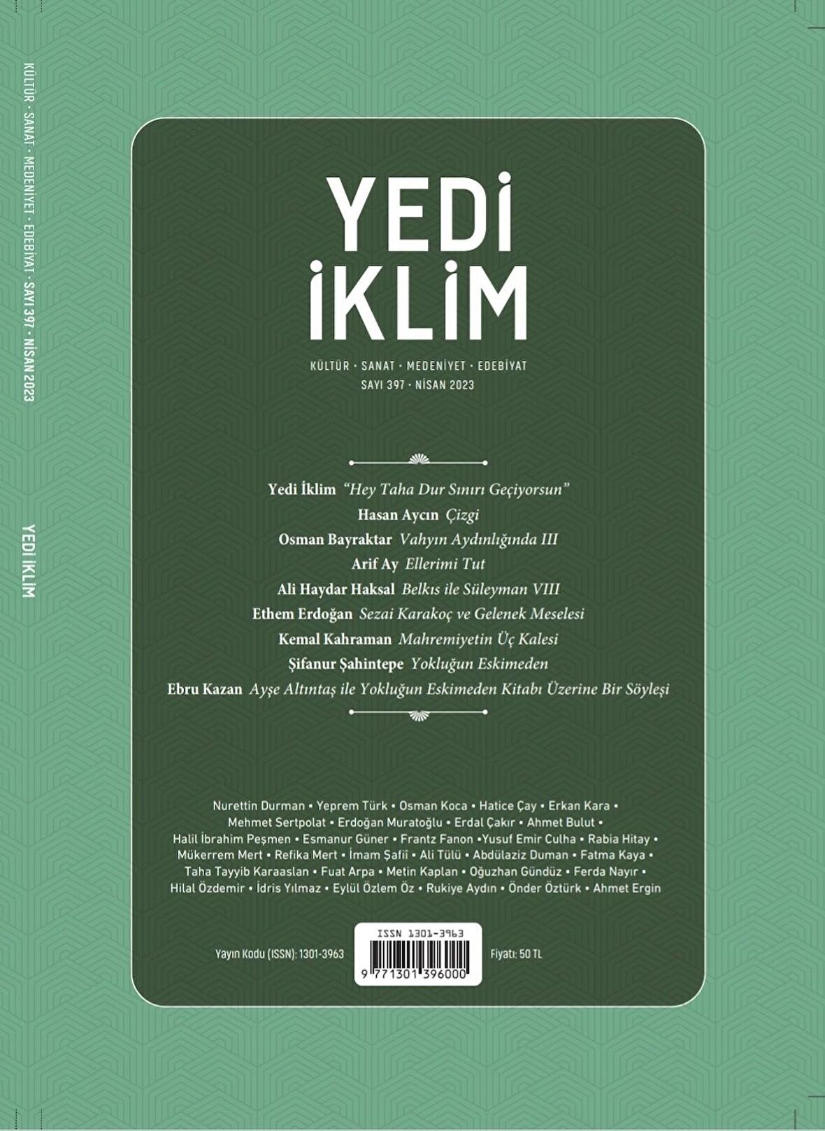Yedi İklim 397.Sayı Nisan 2023