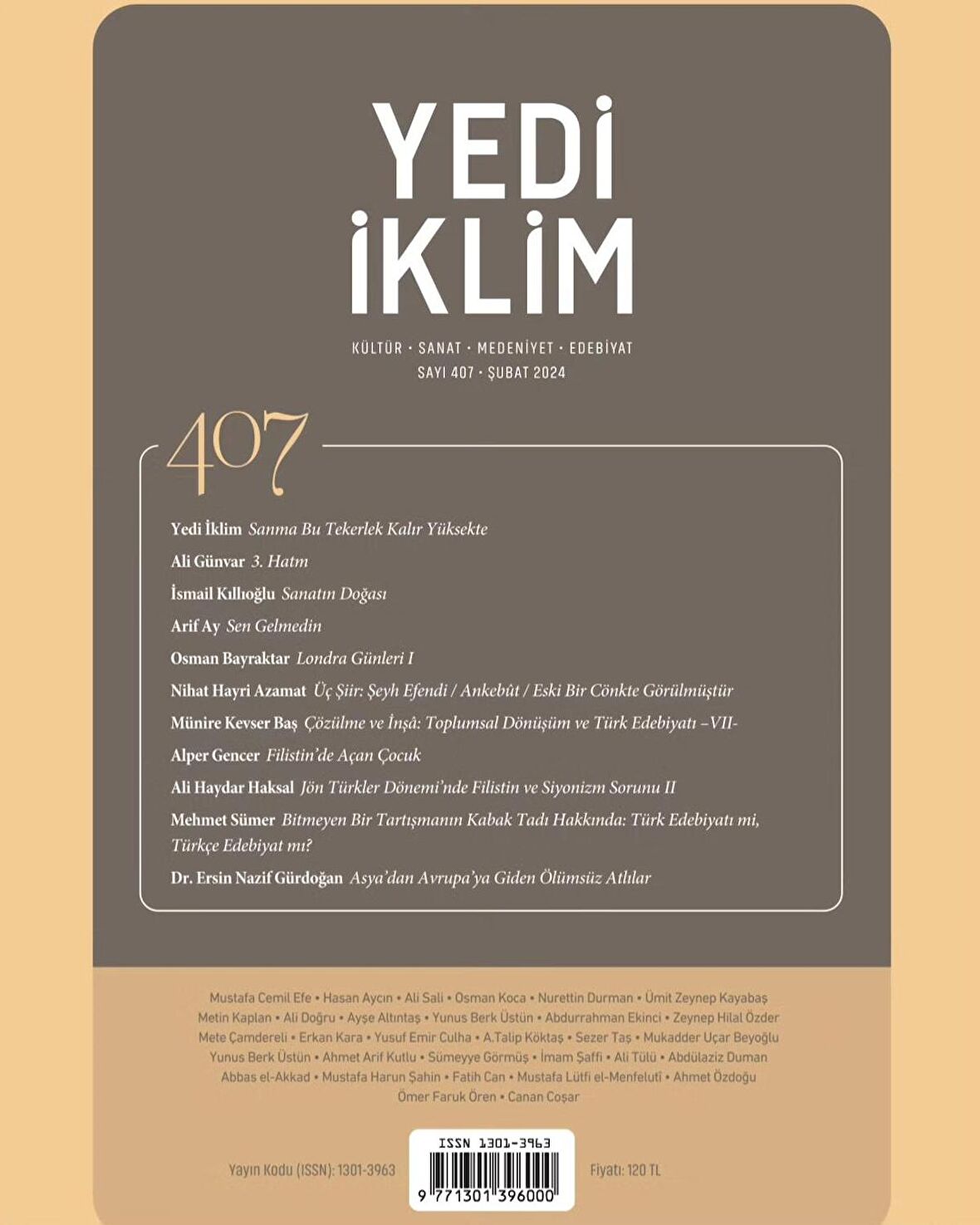 Yedi İklim 407.Sayı Şubat 2024