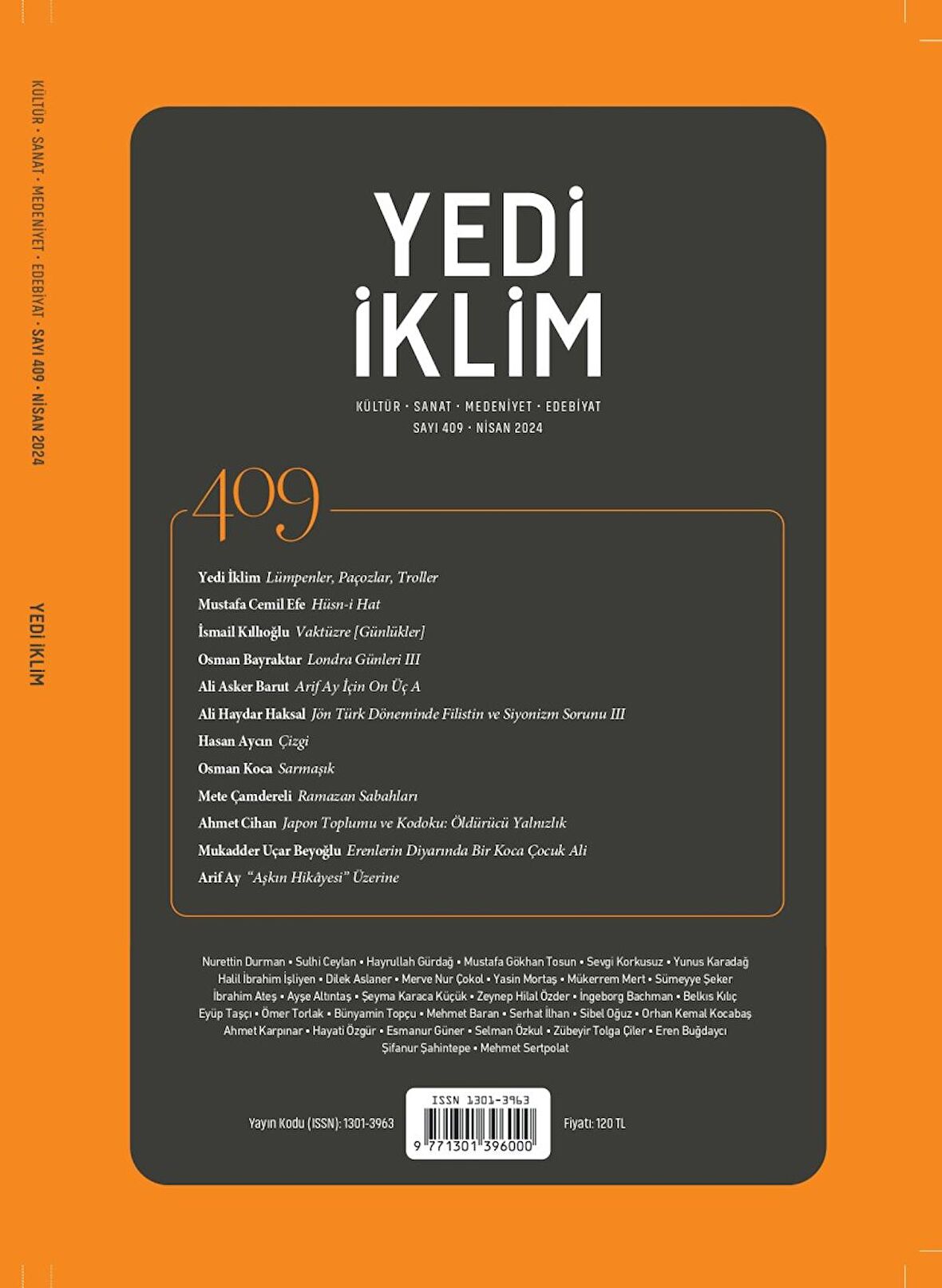 Yedi İklim 409.Sayı Nisan 2024