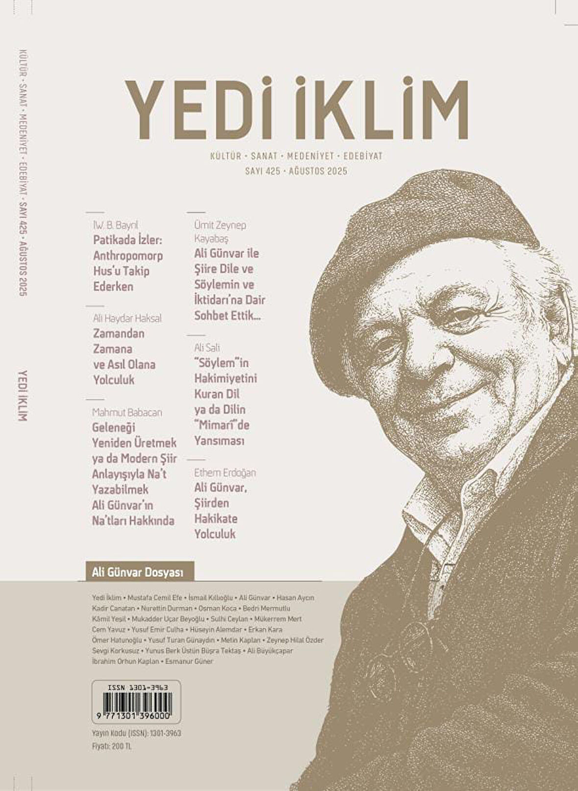 Yedi İklim Dergi 425.Sayı Ağustos 2025