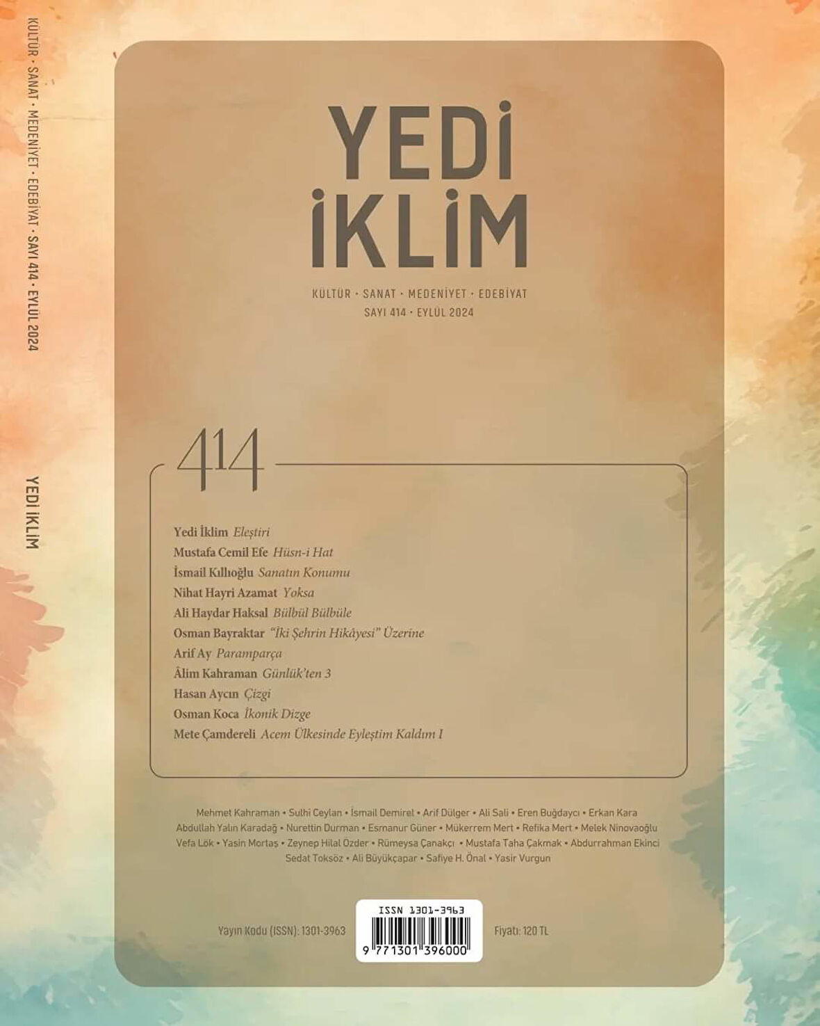 Yedi İklim Dergi 414.Sayı Eylül 2024