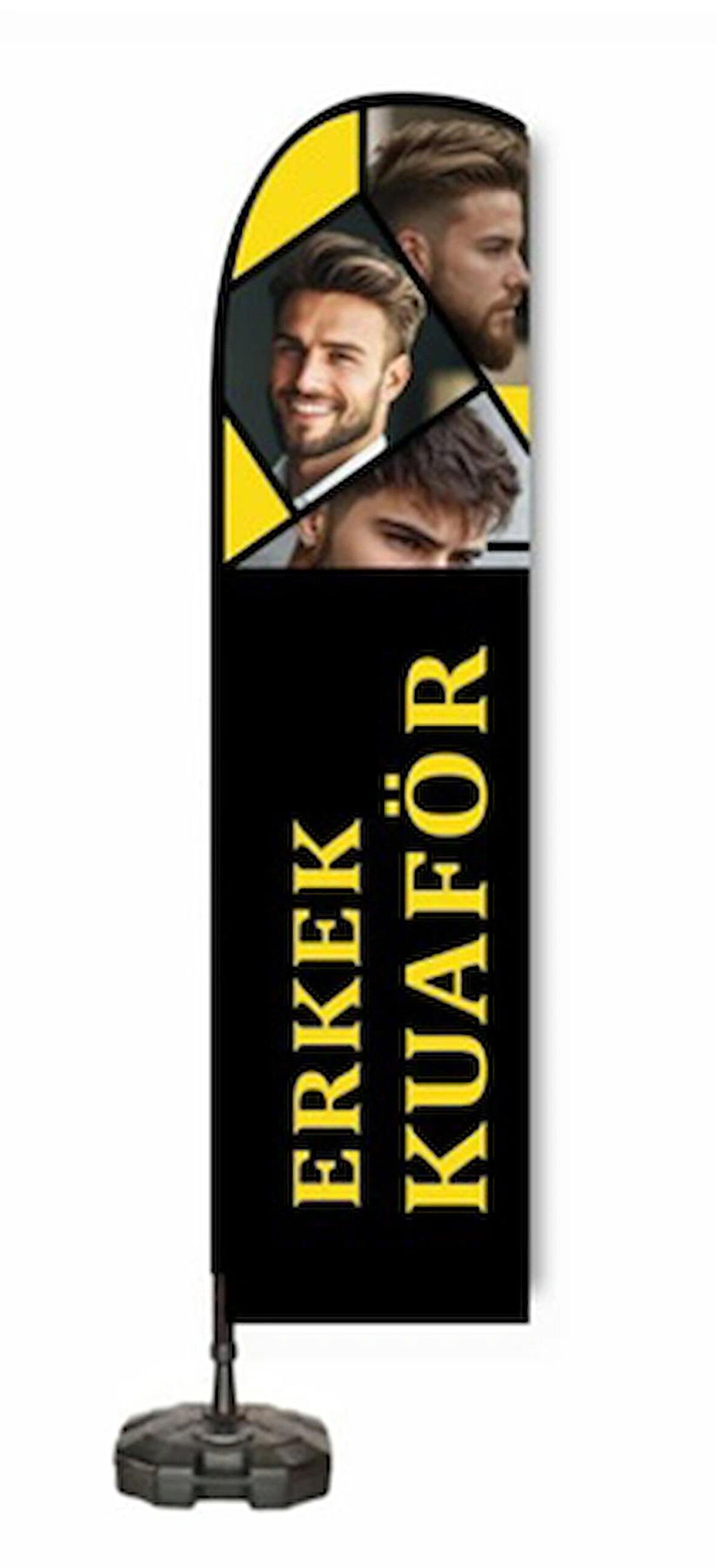 AYYILDIZ BAYRAKÇILIK ERKEK KUAFÖR YELKEN BAYRAK 75*300 (TEKLİ)