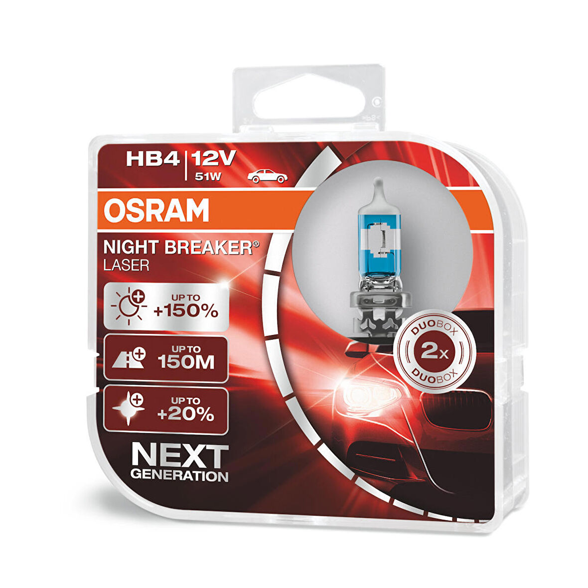 Osram 9006 Hb4 Night Breaker Laser %150 Fazla Işık (2'li Paket)