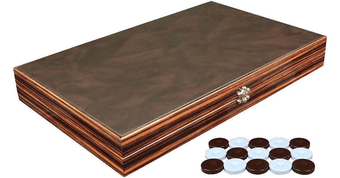 Yenigün Premium Deri Tavla Abanoz 