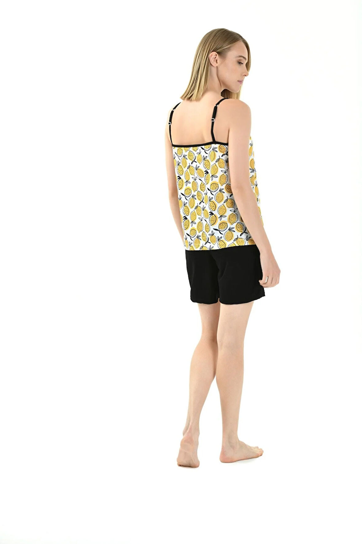 Limon Baskılı Kadın Şortlu Pijama Takımı