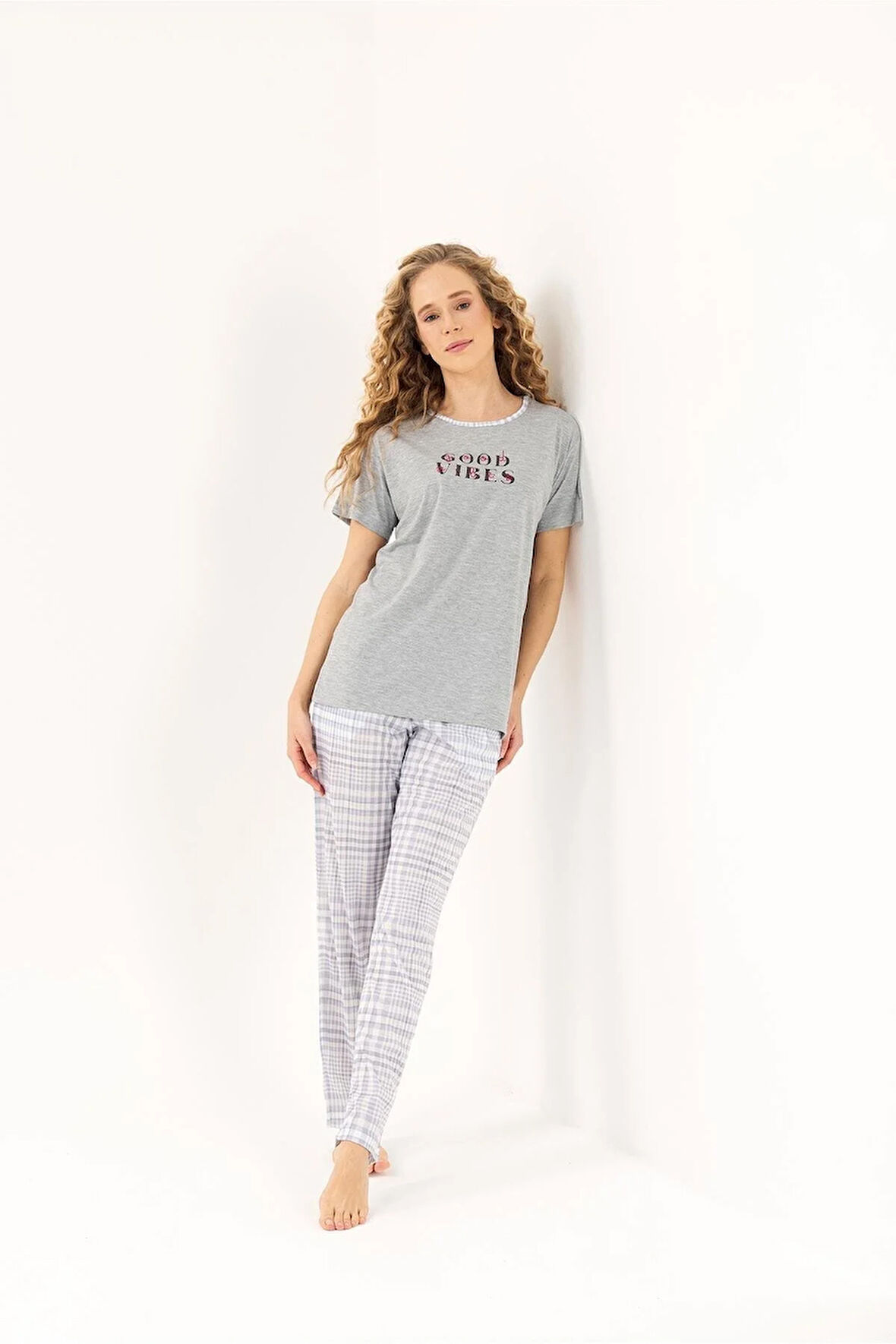 Kısa Kol Kadın Pijama Takım Bpj1900