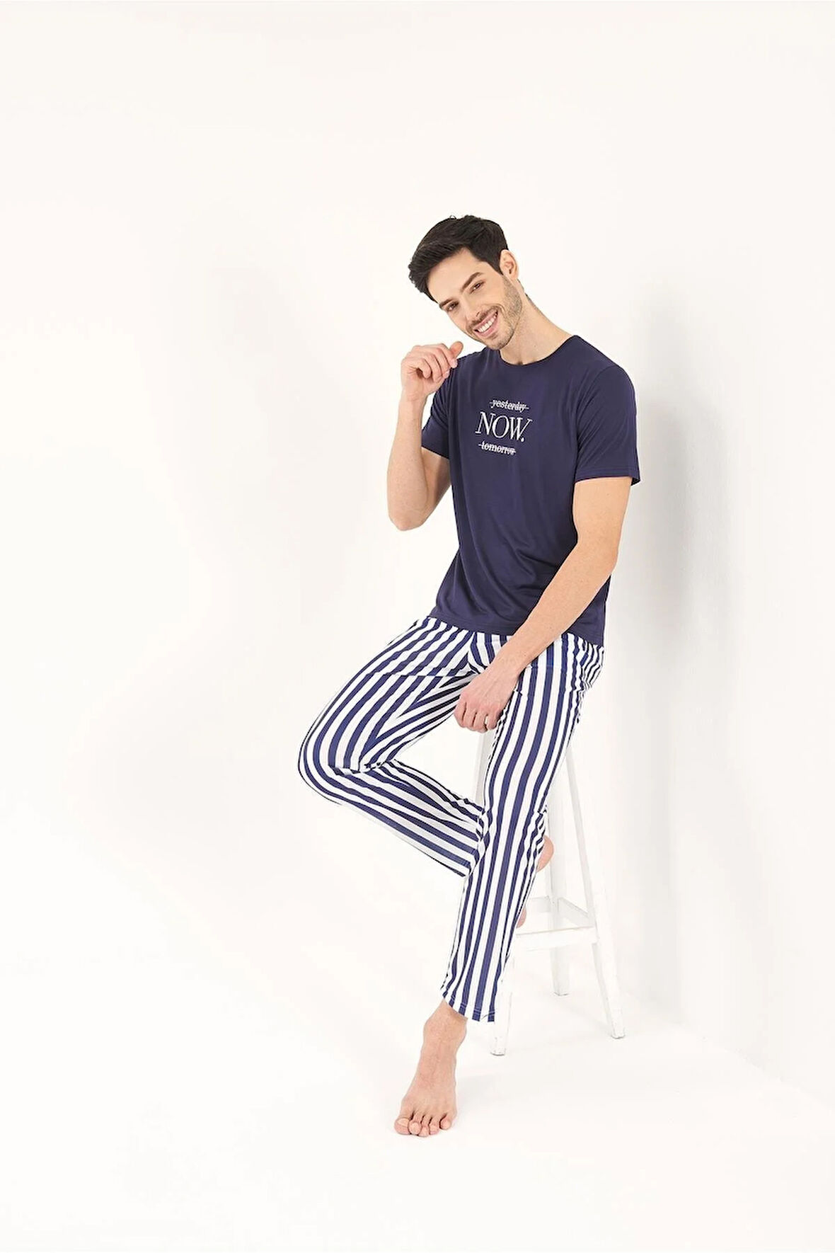 Yarım Kol Erkek Pijama Takım Epj840