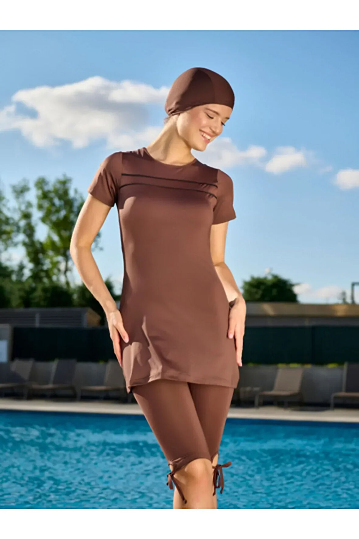 YENİ İNCİ TAYT'LI KISA KOLLU MAYO