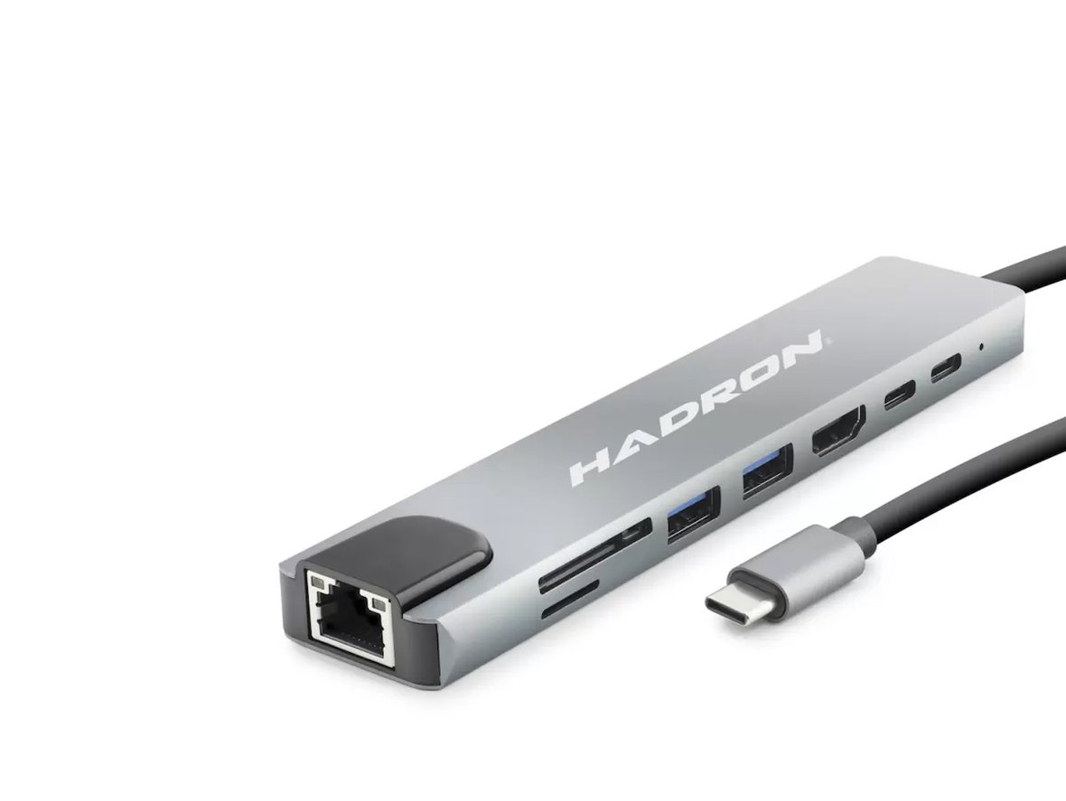 Type-C Combo Hub Hdmi 4K Usb 3.0 Lan Kart Okuyucu 8 Port - Gri HDX7841