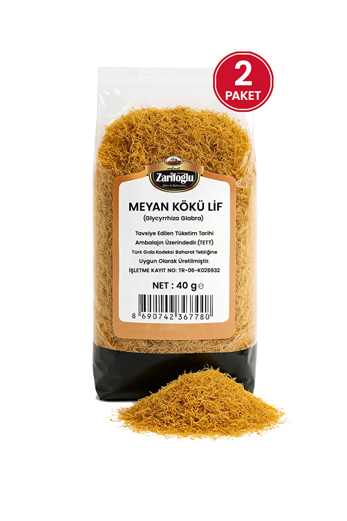Meyan Kökü Lif Otu Bitkisi Şifalı Bitkiler 2 x 40 gr