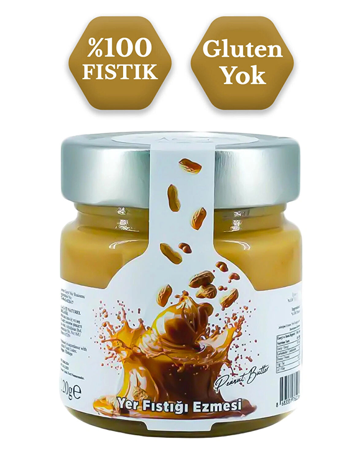 %100 Yer Fıstığı Ezmesi Glutensiz 220 g