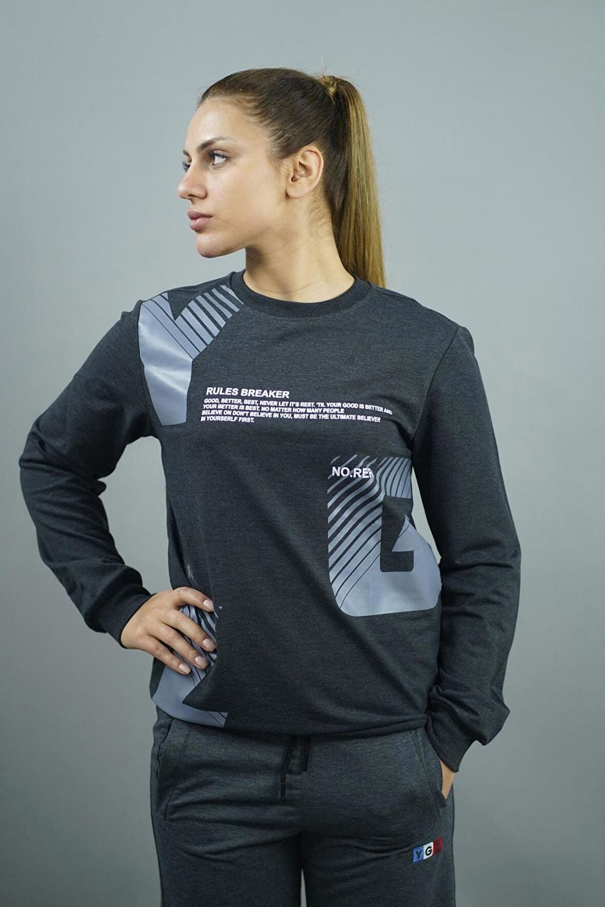 YGZ Baskılı Kadın Sweatshirt