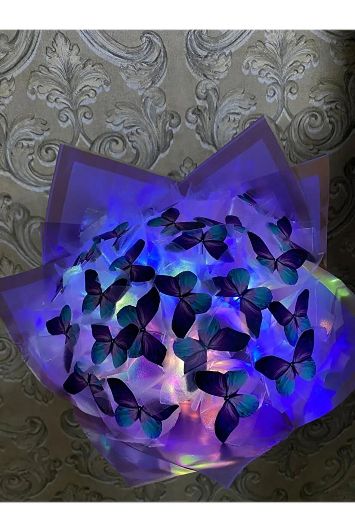 MAVİ-MOR KELEBEK BUKETİ