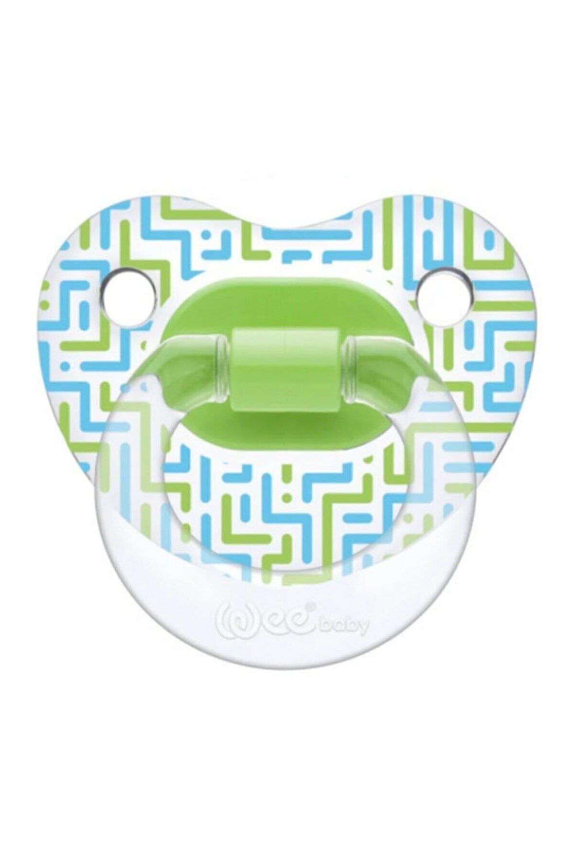 Wee Baby 837 Şeffaf Desenli Damaklı Emzik 6-18 Ay (2 No) Yeşil