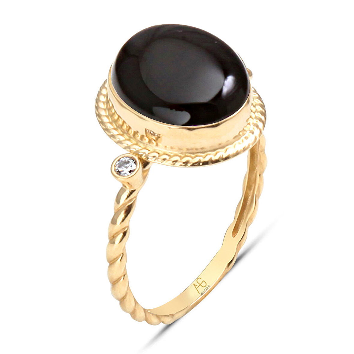 Onix Taşlı Nostalji Altın Yüzük (YKZ0033)