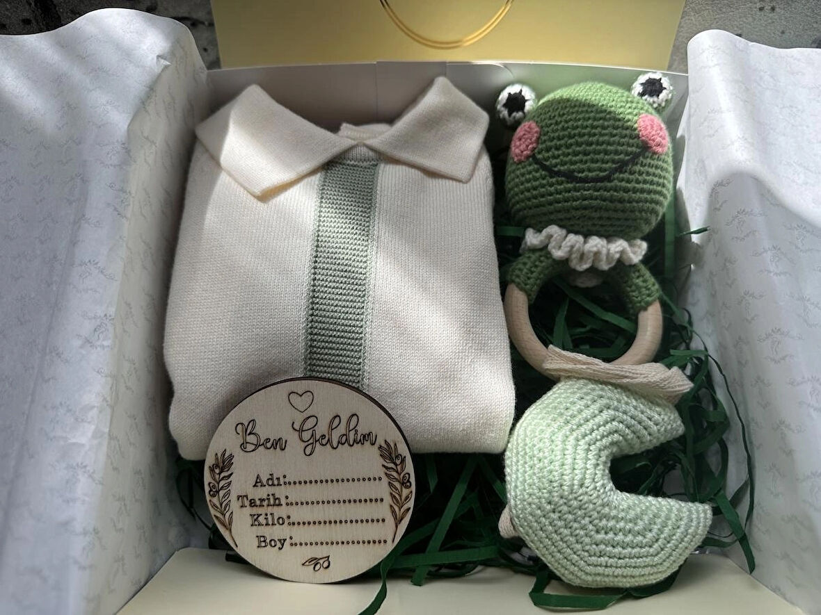 %100 Pamuk Erkek Bebek 4 lü Hediye Seti
