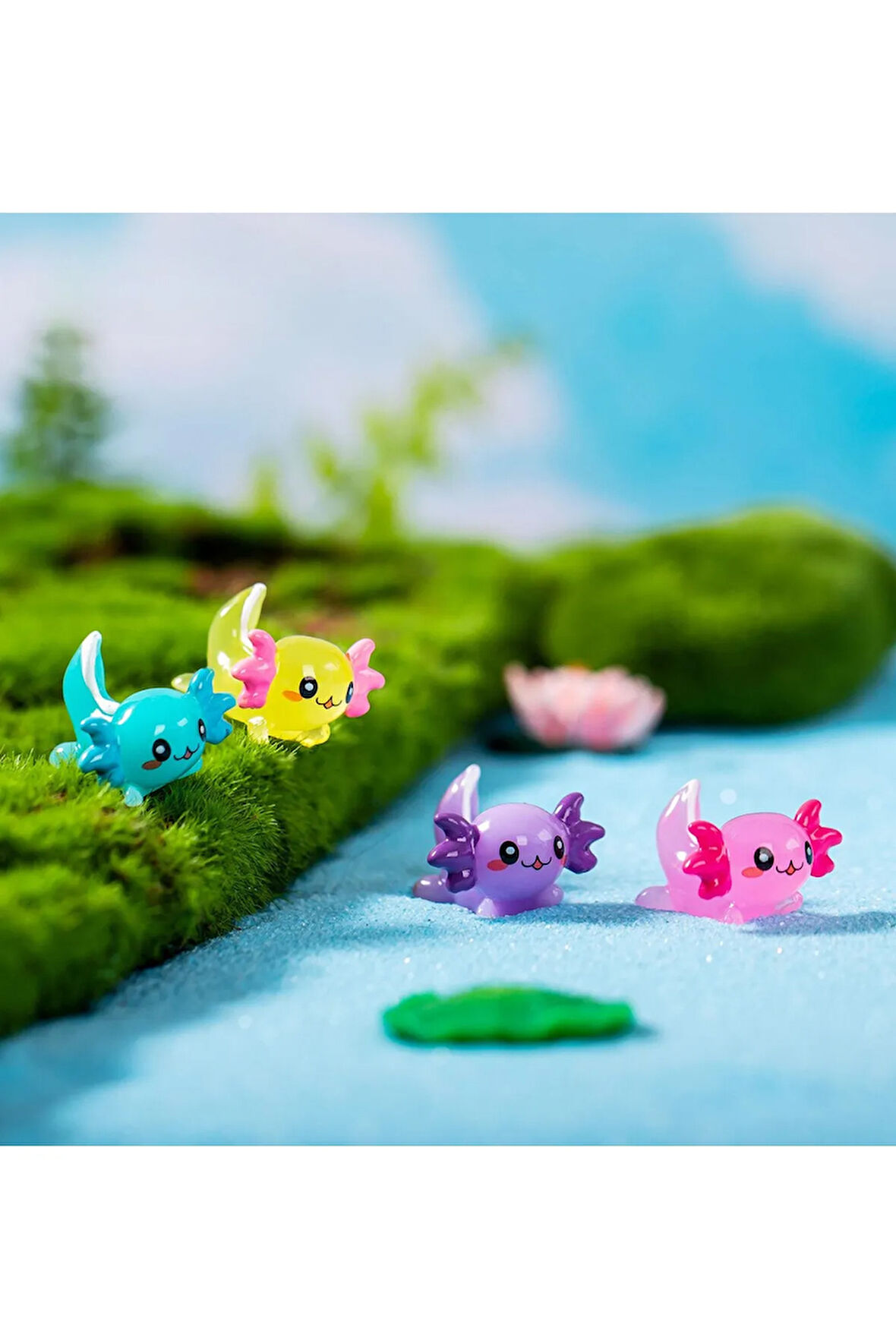 2'li Mini Aksolotl Figürleri