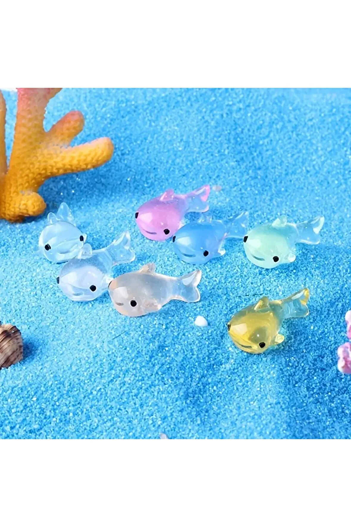 5'li Karanlıkta Parlayan Mini Köpek Balığı Figürleri