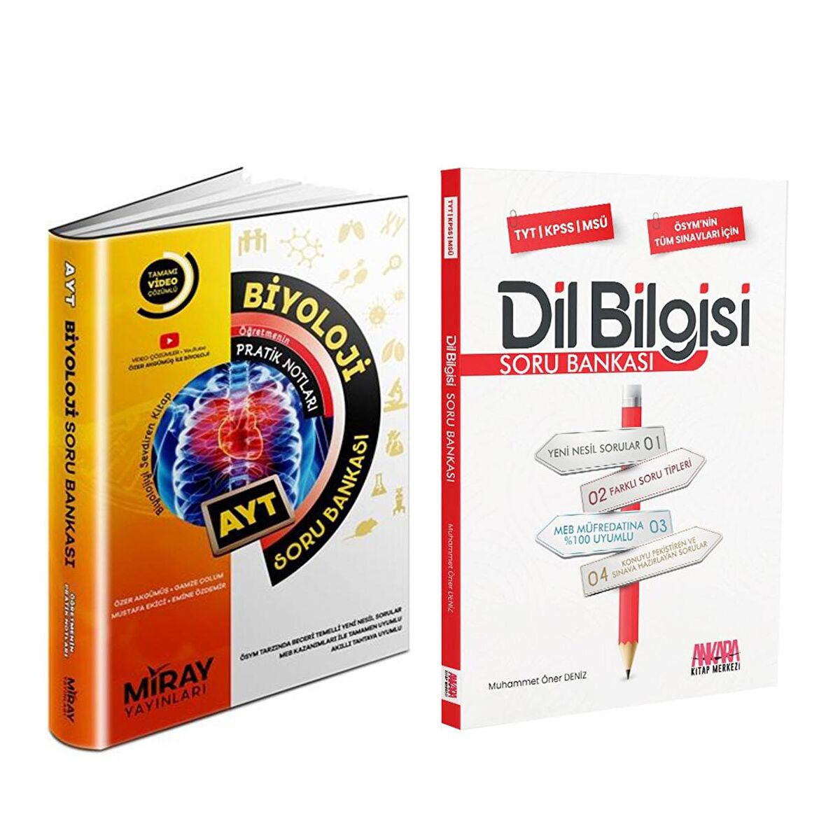 Miray AYT Biyoloji ve AKM Dil Bilgisi Soru Bankası Seti 2 Kitap