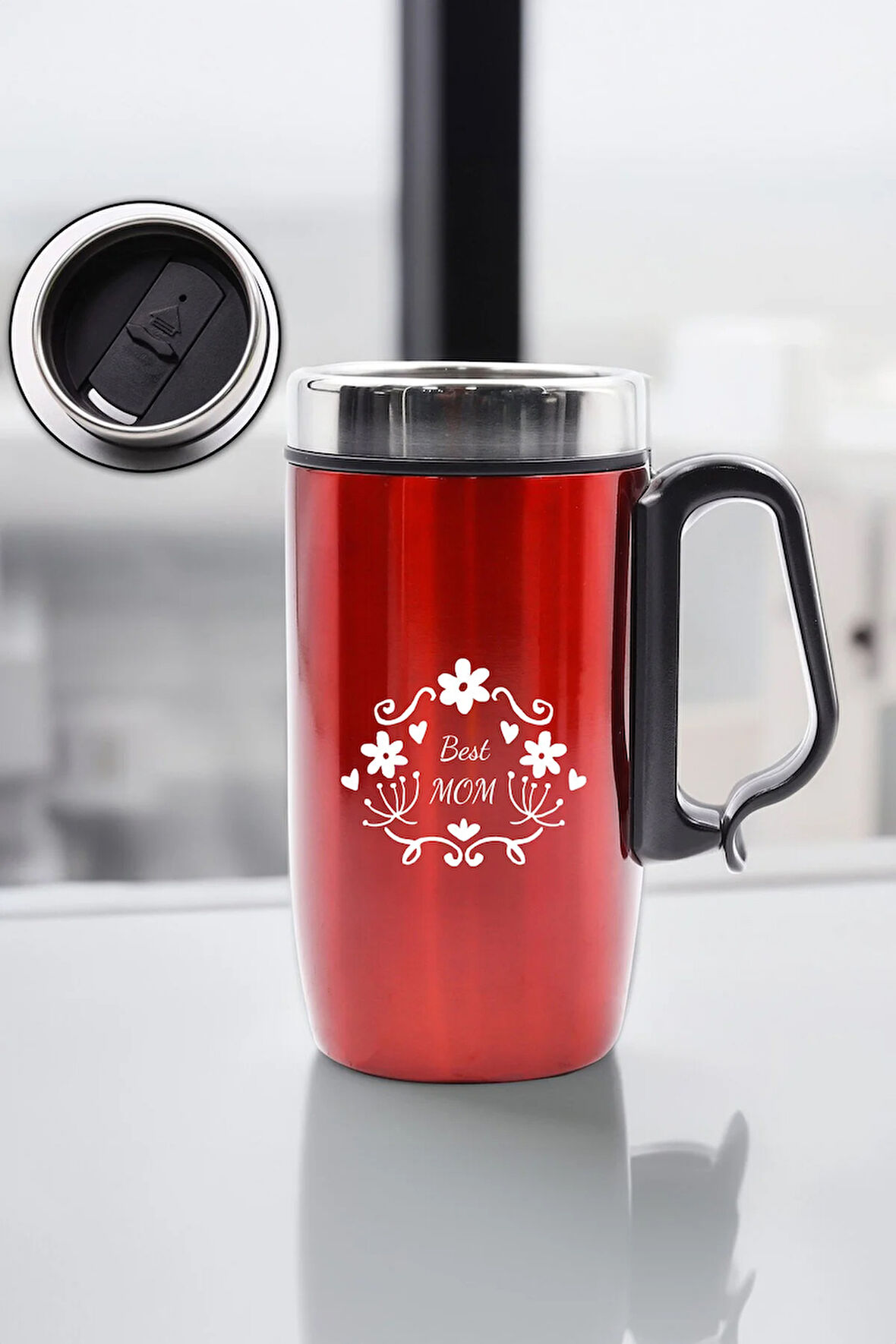 Anneler Gününe Özel Kulplu 280 ML Çelik Termos