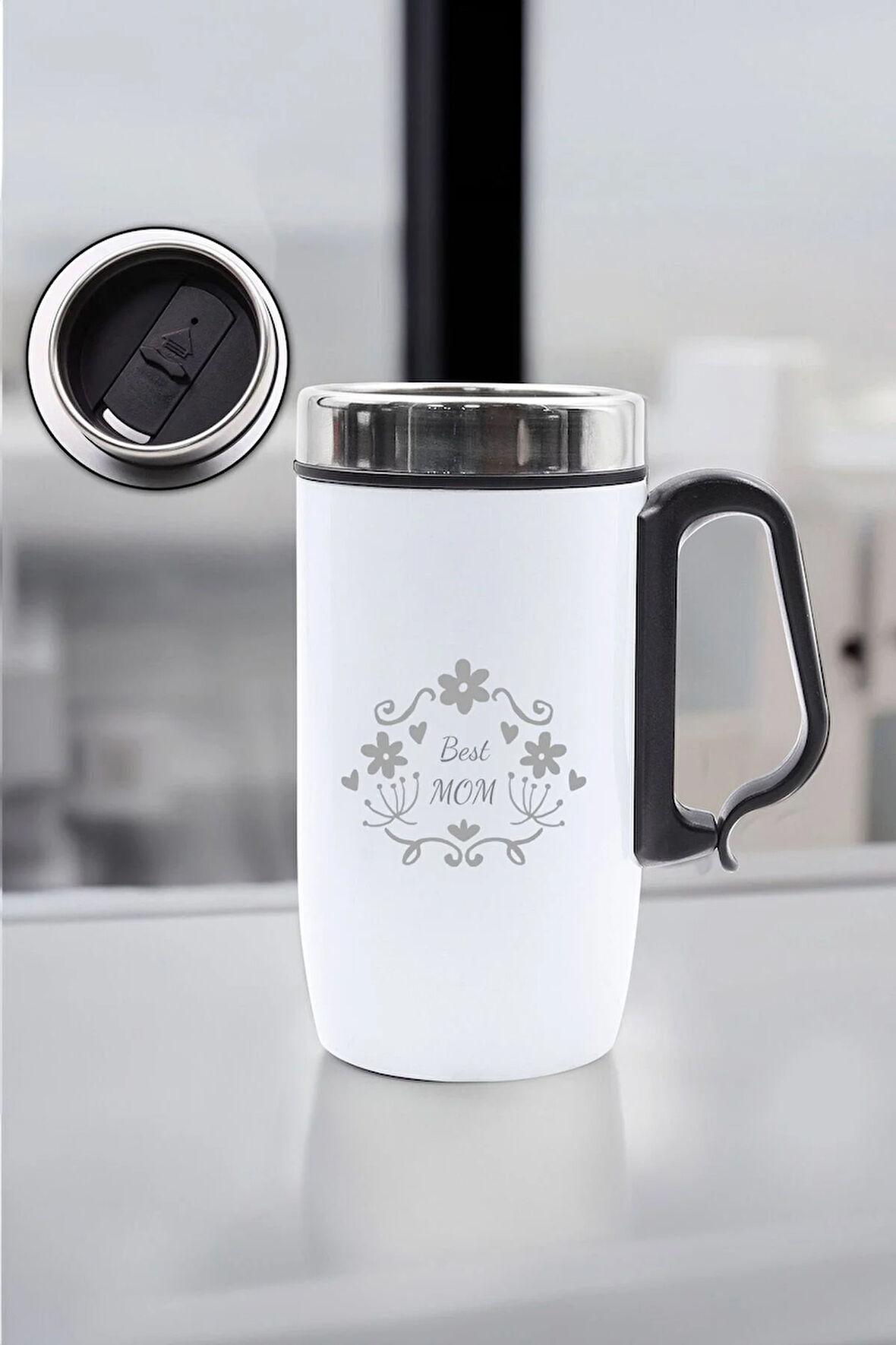 Anneler Gününe Özel Kulplu 280 ML Çelik Termos