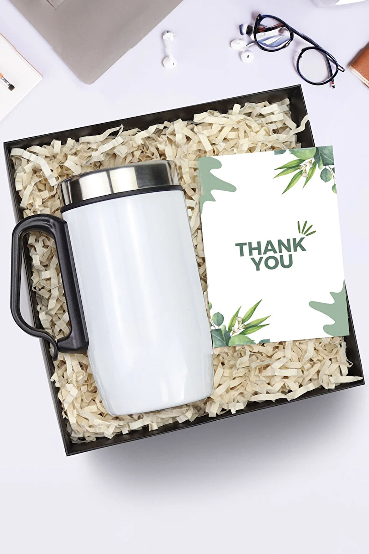 Özel Kutusunda Kulplu 280 ml Çelik Termos